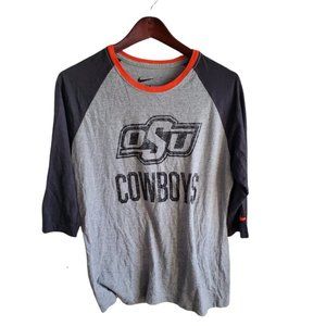 Women's Nike Oklahoma State University Cowboys 3/4 Sleeve T-Shirt XL Sli…